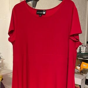 Antthony Bold Red Short Sleeve Top